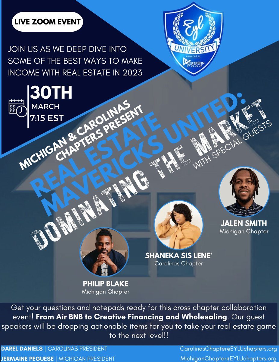 Real Estate Mavericks United cross-chapter flyer, designed by Jermaine.