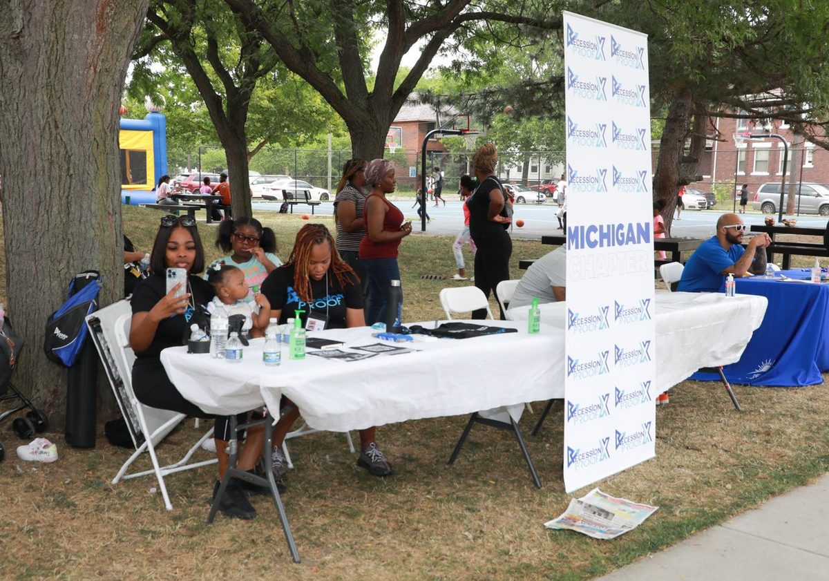 The Recession Proof Michigan chapter at an outdoor community day.